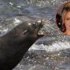 A seal lion (left), Shakira (right)