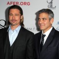Brad Pitt and George Clooney arrive at the premiere of ‘8’ presented by The American Foundation For Equal Rights & Broadway Impact at The Wilshire Ebell Theatre on March 3, 2012 in Los Angeles
