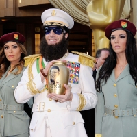 Sacha Baron Cohen, dressed as his character ‘General Aladeen,’ from ‘The Dictator’ arrives at the 84th Annual Academy Awards held at the Hollywood & Highland Center in Hollywood, Calif. on February 26, 2012