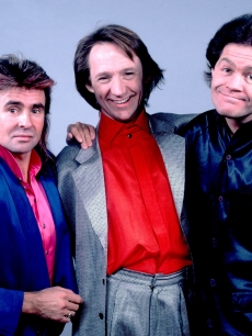 Davy Jones, Peter Tork and Micky Dolenz of The Monkees in Chicago on August 7, 1986