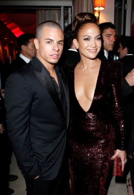 Casper Smart and Jennifer Lopez are spotted at the 2012 Vanity Fair Oscar Party at Sunset Tower in West Hollywood, Calif. on February 26, 2012