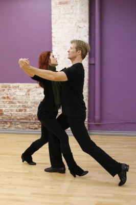 Anna Trebunskaya and Jack Wagner are seen striking a graceful pose while rehearsing for ‘Dancing with the Stars’