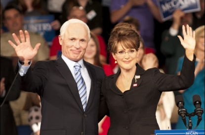 Ed Harris as John McCain and Julianne Moore as Sarah Palin in HBO’s ‘Game Change’