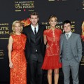 Elizabeth Banks, Liam Hemsworth, Jennifer Lawrence and Josh Hutcherson attend the premiere of ‘The Hunger Games’ at Cinestar in Berlin, Germany, on March 16, 2012 