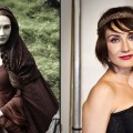 Carice van Houten as Melisandre (left) and Carice van Houten at the Netherlands film festival in September 2011 (right)