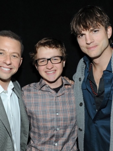 Jon Cryer, Angus T. Jones and Ashton Kutcher attend the Paley Center for Media’s PaleyFest 2012 event honoring ‘Two and a Half Men,’ Los Angeles, March 12, 2012