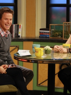 Kit Hoover, Billy Bush and Shannon Elizabeth share a laugh on Access Hollywood Live on March 14, 2012
