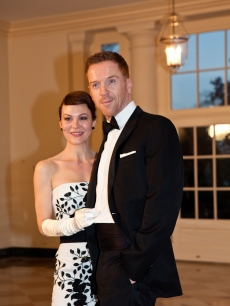 Helen McCrory and husband — ‘Homeland’ star Damian Lewis — arrive for a State Dinner in honor of British Prime Minister David Cameron at the White House, Washington D.C., on March 14, 2012