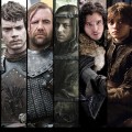 ‘Game of Thrones’ stars Liam Cunningham as Davos Seaworth; Daniel Portman, who plays Podrick Payne; Alfie Allen as Theon Greyjoy; Rory McCann as The Hound; Tom Wlaschiha as Jaqen H’ghar; Kit Harington as Jon Snow; Maisie Williams as Arya Stark; Carice van Houten as Melisandre; Gethin Anthony as Renly Baratheon