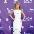 Taylor Swift impresses in a floor-length gown on the red carpet of the 47th Annual Academy of Country Music Awards held at the MGM Grand Garden Arena in Las Vegas, Nevada on April 1, 2012
