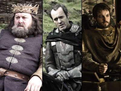 Robert Baratheon was king in Season 1 of ‘Game of Thrones,’ but he died. In Season 2, his middle brother Stannis Baratheon (center) wants the crown as does little brother Renly Baratheon (far right)