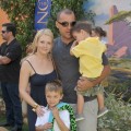Melissa Joan Hart, husband Mark Wilkerson and sons arrive at the Los Angeles Premiere of ‘The Lion King 3D’ at the El Capitan Theatre, Hollywood, on August 27, 2011