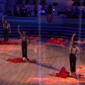 William Levy and Cheryl Burke, Donald Driver and Peta Murgatroyd, and Maksim Chmerkovskiy and Melissa Gilbert take part in the team paso doble on ‘Dancing with the Stars,’ April 30, 2012