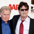 Martin Sheen and Charlie Sheen attend AARP Movies for Grownups film festival - ‘The Way’ premiere at Nokia Theatre L.A. Live, Los Angeles, on September 23, 2011 