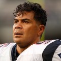 Junior Seau #55 looks on during the game between the Seattle Seahawks and the New England Patriots at Qwest Field in Seattle, Wash., Dec. 7, 2008