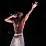 A holographic image of Tupac Shakur is seen performing during day 3 of the 2012 Coachella Valley Music & Arts Festival at the Empire Polo Field in Indio, Calif. on April 15, 2012