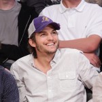 Ashton Kutcher is spotted at a basketball game between the Oklahoma City Thunder and the Los Angeles Lakers at Staples Center in Los Angeles on April 22, 2012