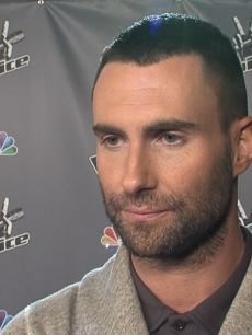Adam Levine chats with Access Hollywood at ‘The Voice’ in Los Angeles on April 24, 2012