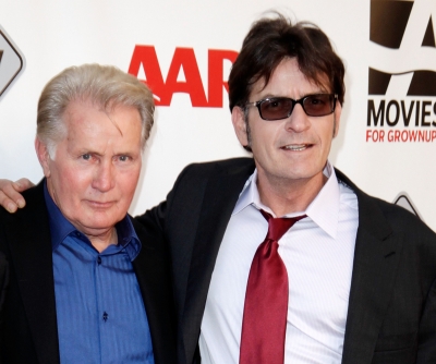 Martin Sheen and Charlie Sheen attend AARP Movies for Grownups film festival - ‘The Way’ premiere at Nokia Theatre L.A. Live, Los Angeles, on September 23, 2011 