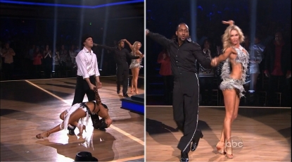 Gavin DeGraw and Karina Smirnoff compete against Jaleel White and Kym Johnson in the Bottom 2 dance-off on ‘Dancing with the Stars,’ April 17, 2012