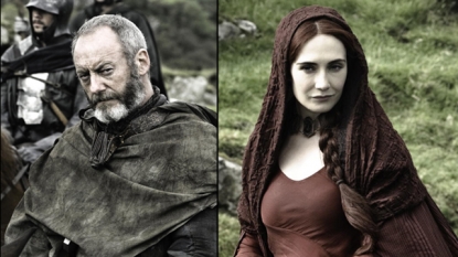 Liam Cunningham as Davos Seaworth, Carice van Houten as Melisandre in ‘Game of Thrones’ Season 2