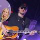 Eric Church performs onstage during the Academy of Country Music concerts on Fremont at the Fremont Street Experience in Las Vegas on March 30, 2012 / inset: Blake Shelton and Miranda Lambert