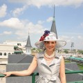 ‘Smash’ star Debra Messing rocks a charcoal hat and dress at the 2012 Kentucky Derby at Churchill Downs in Louisville, KY, on May 5, 2012