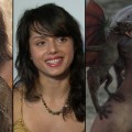 Amrita Acharia as Irri; Amrita in her Access Hollywood interview; Emilia Clarke as Daenerys in ‘Game of Thrones’