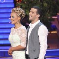 Katherine Jenkins and Mark Ballas listen to the judges comments on ‘Dancing,’ May 7, 2012
