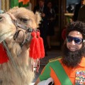 Admiral General Aladeen from the ‘The Dictator’ walks with his camel during the 65th Annual Cannes Film Festival at The Carlton Hotel in Cannes, France, on May 16, 2012 