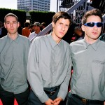 Adam Yauch, Mike Diamond and Adam Horovitz  of the Beastie Boys look dapper at the 1998 MTV Video Music Award Arrivals on September 10, 1998  