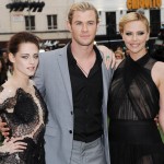 Kristen Stewart, Chris Hemsworth and Charlize Theron attend the world premiere of ‘Snow White and The Huntsman’ at in London on May 14, 2012
