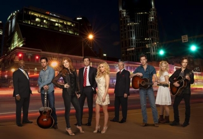 Robert Wisdom as Coleman, Charles Esten as Deacon, Connie Britton as Rayna, Eric Close as Teddy, Hayden Panettiere Juliette, Powers Boothe as Lamar, Sam Palladio as Gunnar, Clare Bowen as Scarlett and Jonathan Jackson as Avery in ‘Nashville,’ airing Wednesdays at 10 PM on ABC