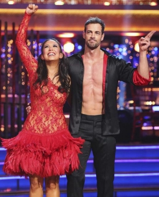 Cheryl Burke and William Levy celebrate after finishing their freestyle on the ‘Dancing with the Stars’ Season 14 finals, May 21, 2012
