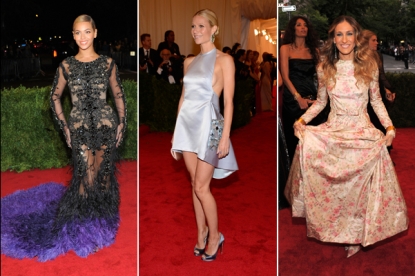 Beyonce, Gwyneth Paltrow & Sarah Jessica Parker at the 2012 Met Gala in NYC