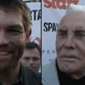 Liam McIntyre and Kirk Douglas in Los Angeles, May 31, 2012
