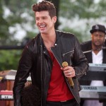 Robin Thicke performs on ABC’s ‘Good Morning America’ at Rumsey Playfield, Central Park, New York City, on May 25, 2012
