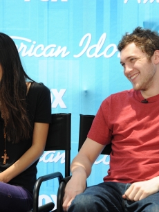 Jessica Sanchez and Phillip Phillips take questions from reporters ahead of the ‘American Idol’ Season 11 final, May 21, 2012