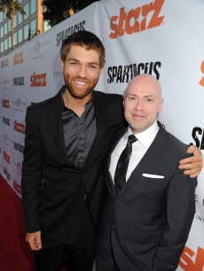Liam McIntyre and Steven S. DeKnight attend the Starz celebration of Kirk Douglas and the impact of ‘Spartacus’ at Leonard H. Goldenson Theatreon, Hollywood, May 31, 2012
