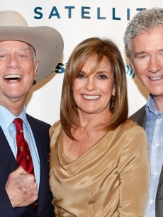 Larry Hagman, Linda Gray and Patrick Duffy visit the SiriusXM Studio, New York City, on June 11, 2012