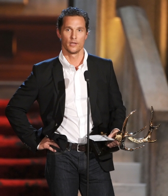 Mathhew McConaughey speaks at Spike TV’s 6th Annual ‘Guys Choice Awards’ at Sony Pictures Studios in Culver City, Calif., on June 2, 2012