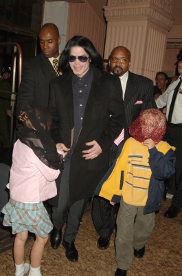 Michael Jackson visits Harrods in London, England with his children Paris Jackson and Prince Jackson on October 11, 2005