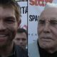 Liam McIntyre and Kirk Douglas in Los Angeles, May 31, 2012