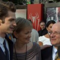 Andrew Garfield with mom Lynn and dad Richard on the red carpet at the Los Angeles premiere of ‘The Amazing Spider-Man,’ LA, June 28, 2012