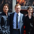 ‘The Dark Knight Rises’ stars Christian Bale and Anne Hathaway join director Christopher Nolan for his Hand and Footprint Ceremony for Nolan at Grauman’s Chinese Theatre on July 7, 2012 in Hollywood