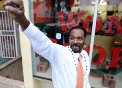 Rodney King seen prior to the presentation of his autobiographical book ‘The Riot Within…My Journey from Rebellion to Redemption’ at the Eso Won Book Store in Los Angeles, California, on April 30, 2012
