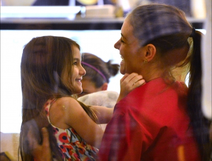 Katie Holmes and daughter Suri Cruise visit Sundaes and Cones in the East Village in New York City on July 3, 2012