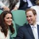 Catherine, Duchess of Cambridge and Prince William, Duke of Cambridge chat in the Royal Box on Centre Court during day nine of the Wimbledon Lawn Tennis Championships at the All England Lawn Tennis and Croquet Club in London on July 4, 2012 
