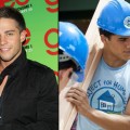 Dean Geyer at a ‘Glee’ event in Park City, Utah (left) and Jacob Artist in ‘Blue Lagoon: The Awakening’ on Lifetime (right)