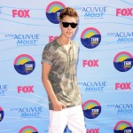 Justin Bieber is all smiles at the 2012 Teen Choice Awards at Gibson Amphitheatre in Universal City, Calif., on July 22, 2012